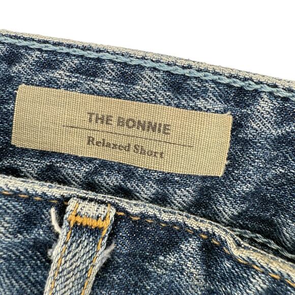 Adriano Goldschmied Jean Shorts Size 27 The Bonnie Relaxed Blue Distressed Denim - Picture 3 of 11